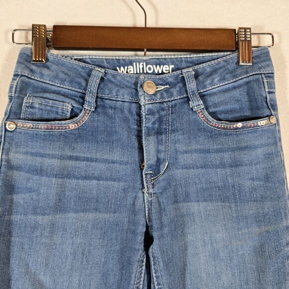 Wallflower Jeans Girls Size 10 Jeggings Low Rise Denim Color Blue - Picture 2 of 12